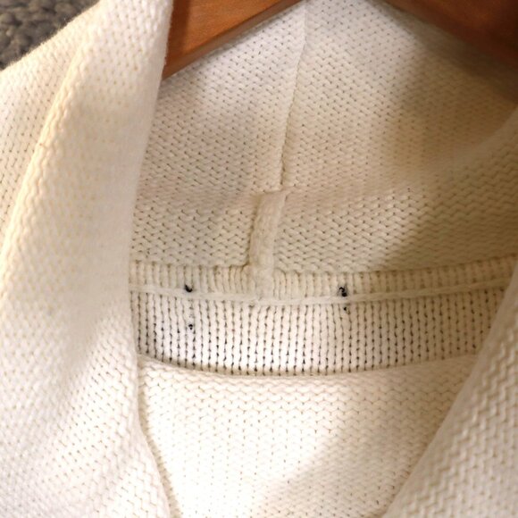 Cable Knit Ivory Cowl Neck Sweater Womens Long Sleeve Talbots Cotton Blend Size - Picture 3 of 10